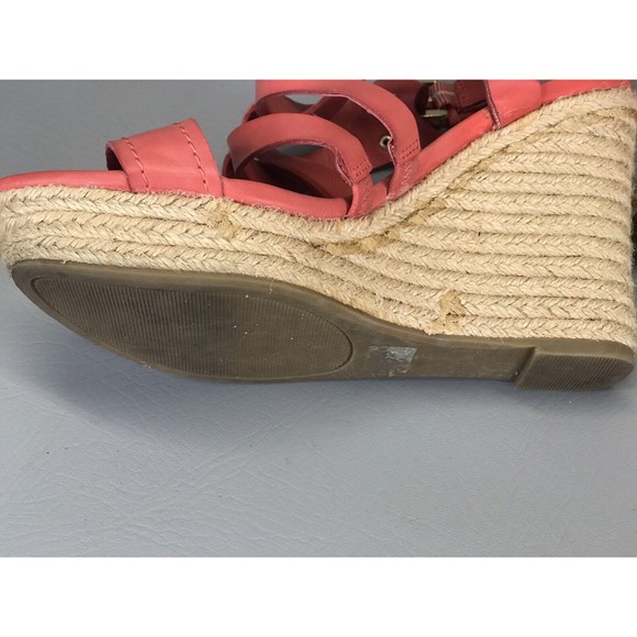 Guess Ethela Coral Pink Sandal Women’s Size 7 Wedge - Picture 9 of 10